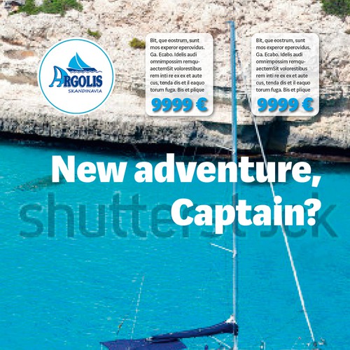 Argolis needs a new Yacht Charter fullpage add Design by greglas