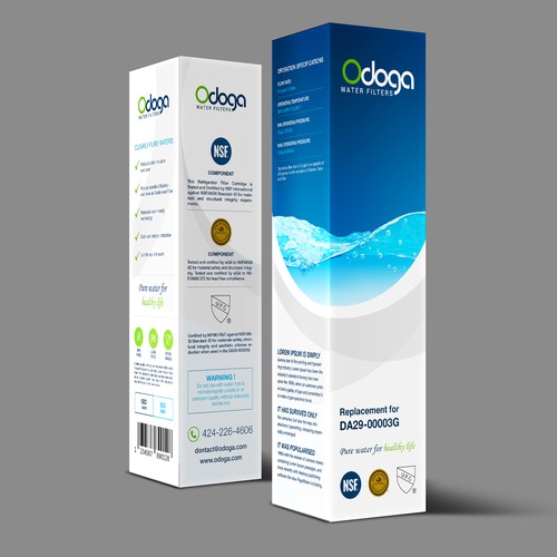 Looking for modern & luxurious redesign of water filter packaging Design by UniqueHub
