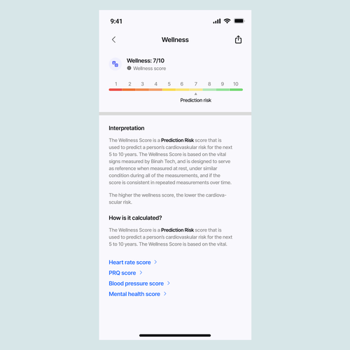 Wellness "vital signs" app - redesign Design by Nakamator