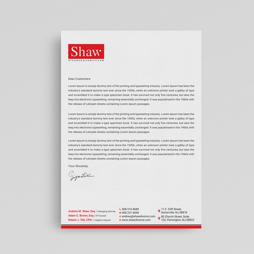 Letterhead for Divorce & Family Law Firm; Modern, Conservative Design Design by prosenjit_P