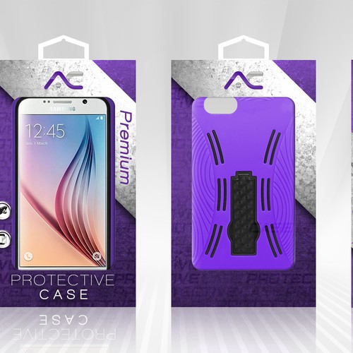 Create a Modern packaging design for a high tech cell phone accessory