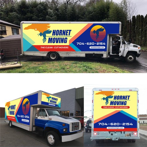 Hornet Moving truck Wrap Design by rakarefa