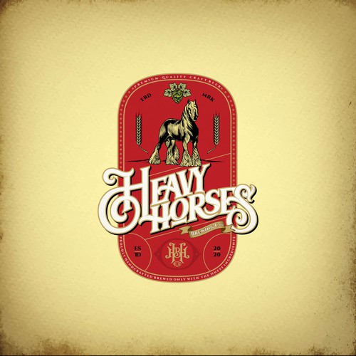 Vintage horse logo for a local brewery Design by F.canarin