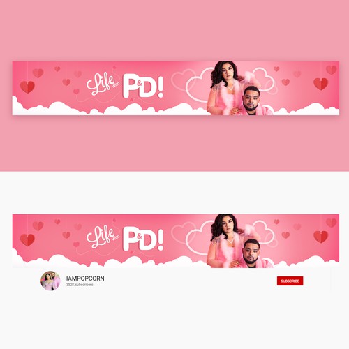 Famous Youtube Couple Channel Banner Revamp That Will Be Seen By Millions Banner Ad Contest 99designs