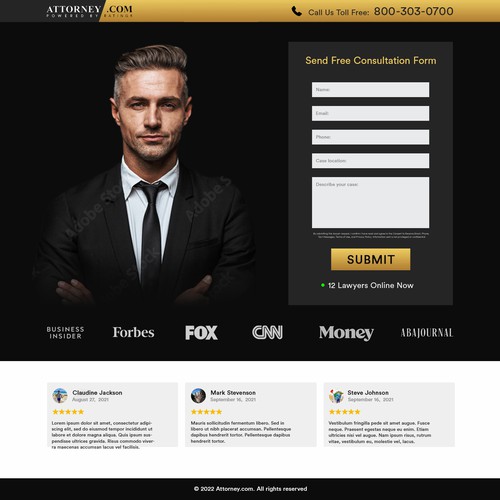 Design a Landing Page for Attorney.com Design by Umetnick