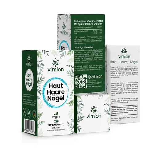 Packaging design for a German brand of high-quality food supplements Design by Designlifelk