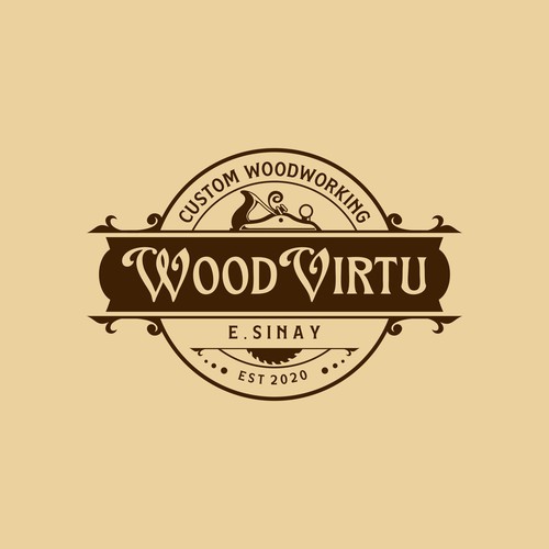 Design design a custom modern woodworking logo di InfiniDesign