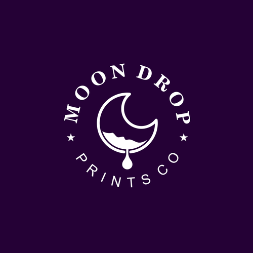 Cozy Etsy Shop Logo for Moon Drop Prints Co Design by Ardi yanto