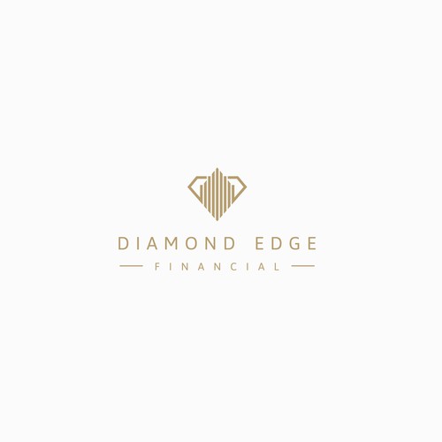 Create an elegant, understated luxury logo for Diamond Edge Financial Design by ZISSOU DESIGNS