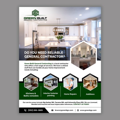 Flyer for General Contracting Company Réalisé par D Better Design