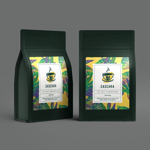 Cascara tea label Design by Experiva