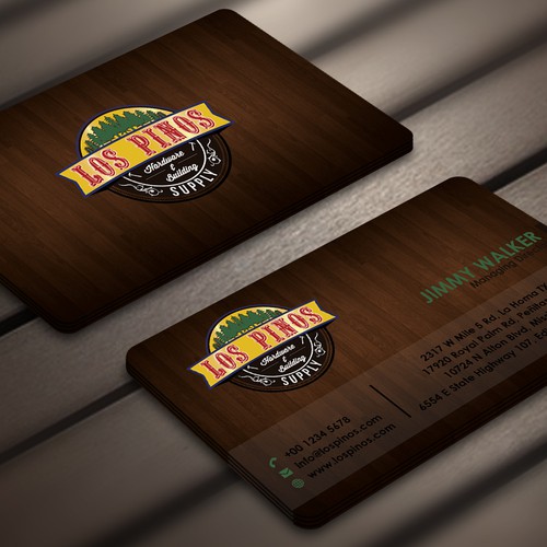 Los Pinos Hardware & Building Supply Business Card Contest! Diseño de Nerys Design™