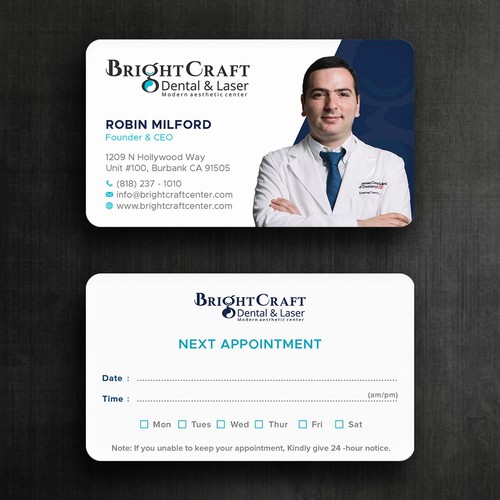 Modern Dental and Medical SPA business card Design réalisé par Felix SH