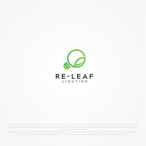 Re-LEAF Lighting logo Diseño de pixelgarden