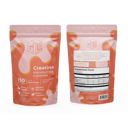 Bag Design for Creatine Monohydrate Gummy brand Design by Dzhafir