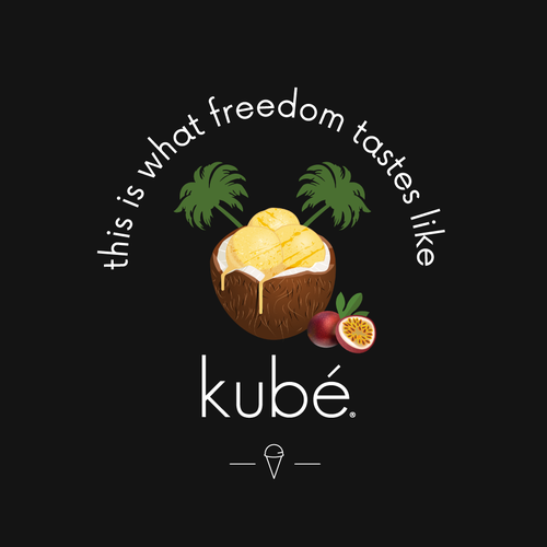 Design a graphic image for the BEST TASTING vegan ice cream manufacturer (kubé) and brand in Oakland Diseño de silviu.moldo