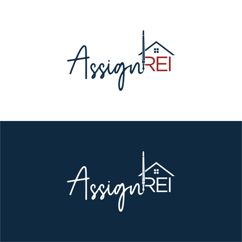 Real Estate Logo with cursive + forming shapes out of words Design by CHICO_08