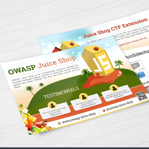 OWASP Juice Shop - Project postcard & roll-up banner Réalisé par Logicainfo ♥