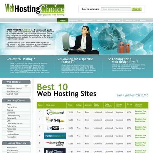 Redesign WebHostingChoice.com Design by Luis Peres