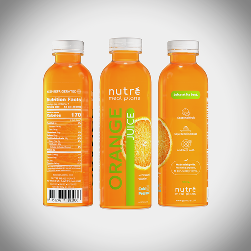 Easy Orange Juice Bottle.. Full Wrap! Design by Dodda Leite