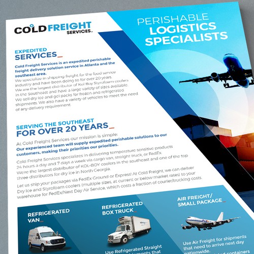 Cold Freight Services customer slicks | Postcard, flyer or print contest