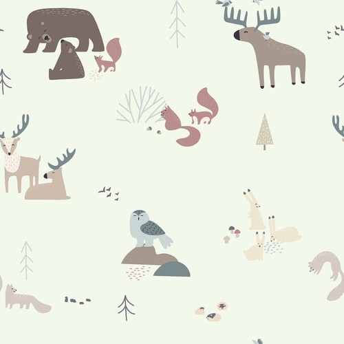 Designs | Think Nordic - design a stylized animal pattern for children ...