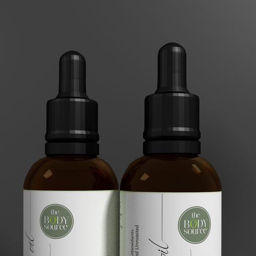 CLEAN and MINIMAL Label for a LUXURIOUS Cosmetics Bottle. Design by Dimadesign