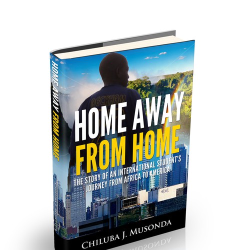 A book cover illustrating the journey of an international student from Africa to America Design by Alex_82