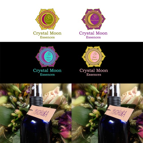 Logo for Crystal Moon Essences - remedies for harmonic rebalance and well-being Design by pemacreative