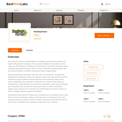 Design Print comparison website Design by Adventix