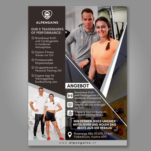 a5 poster design for special gym in the mountains / Community & Training... Design by Dzhafir