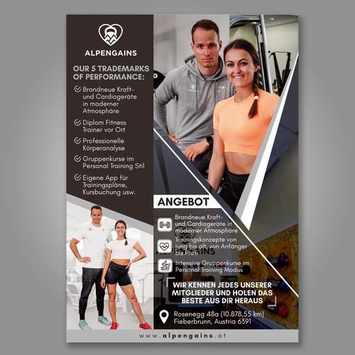 a5 poster design for special gym in the mountains / Community & Training... Design by Dzhafir