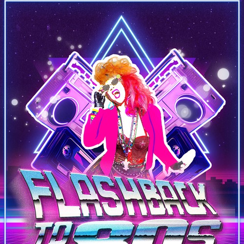 Poster for 1980s Pop Music Stage Show Design by Shapeology