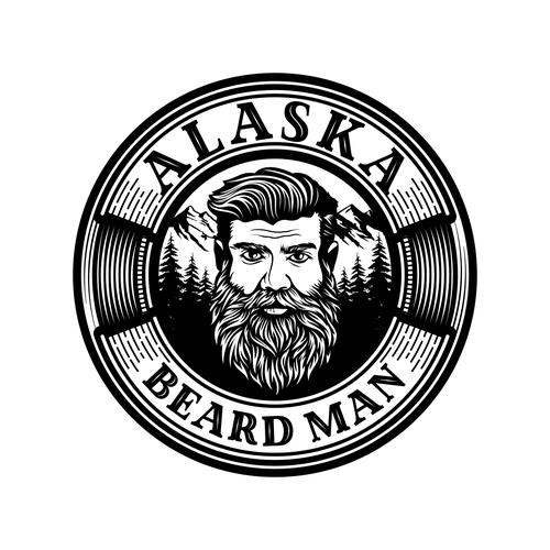 "Make me a rugged Alaskan man with an emphasis on his beard" winning Logo design
