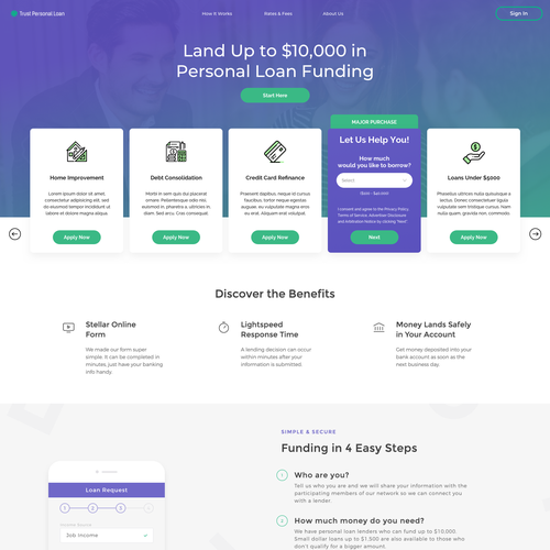 Tribute Personal Loan Design by jezz