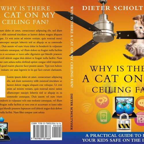 Book Cover for "Why is there a Cat on my Ceiling Fan?" Design by line14