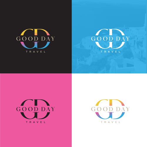 Luxury universal travel logo for marketing travel to brides, families, and premium travelers. Design by DX Raven Design