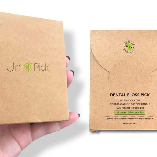 We need a Clean & Minimum design for our first Smart packaging dental floss picks product Design by Lady Goga