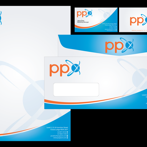 Poppix needs a new stationery and a new look and feel Design by Umair Baloch