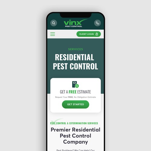 Pest Control Company - Website Re-Design Design by Greentec✿
