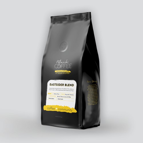 Black Coffee Bags Design por KimLathe