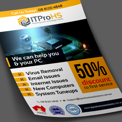 Create a modern flyer for a Computer Repair and Services Startup Design by Adi Azudin