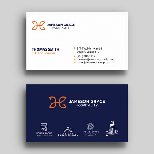 Create a modern and clean business card for a parent company with 4 subsidiaries Design by Rskylight