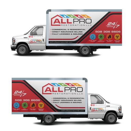 New vehicle Wrap for a Restoration truck Diseño de Priyo