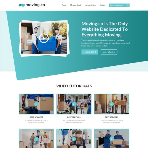 web page for moving related website Design by Webwooter™