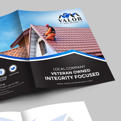 Presentation Folder Design, fast growing roof & solar company in Colorado.  Help us stand out! Design by Artist@Joy