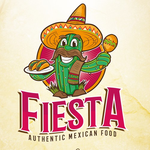 An authentic Mexican logo. Fiesta meaning festive style Design by Gerardo Castellanos