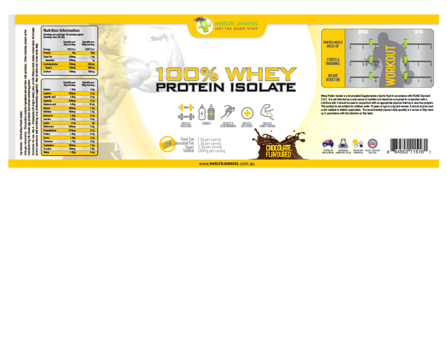 Need label designed for a healthy protein powder range. Product label