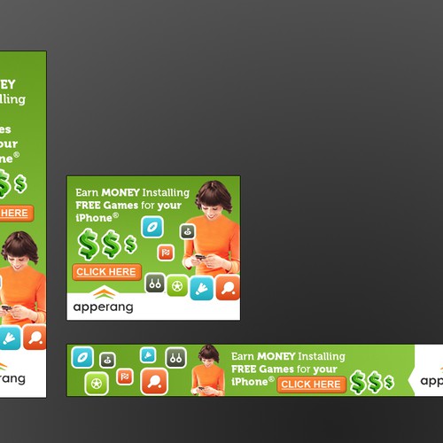 Banner Ads For A New Service That Pays Users To Install Apps Réalisé par mCreative
