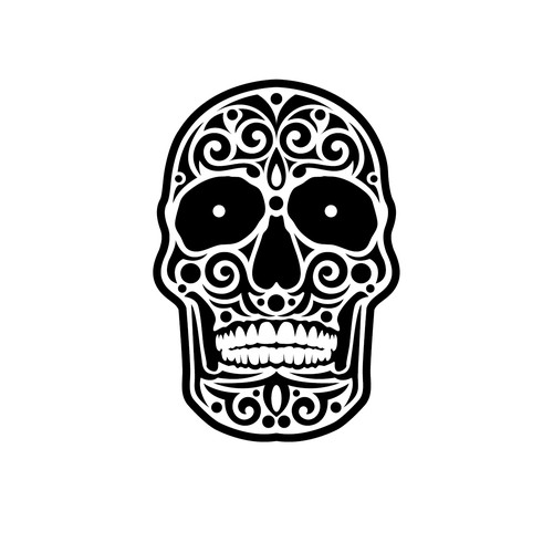 Design a rad Day of the Dead skull to be engraved on metal wallets Design von gcsgcs